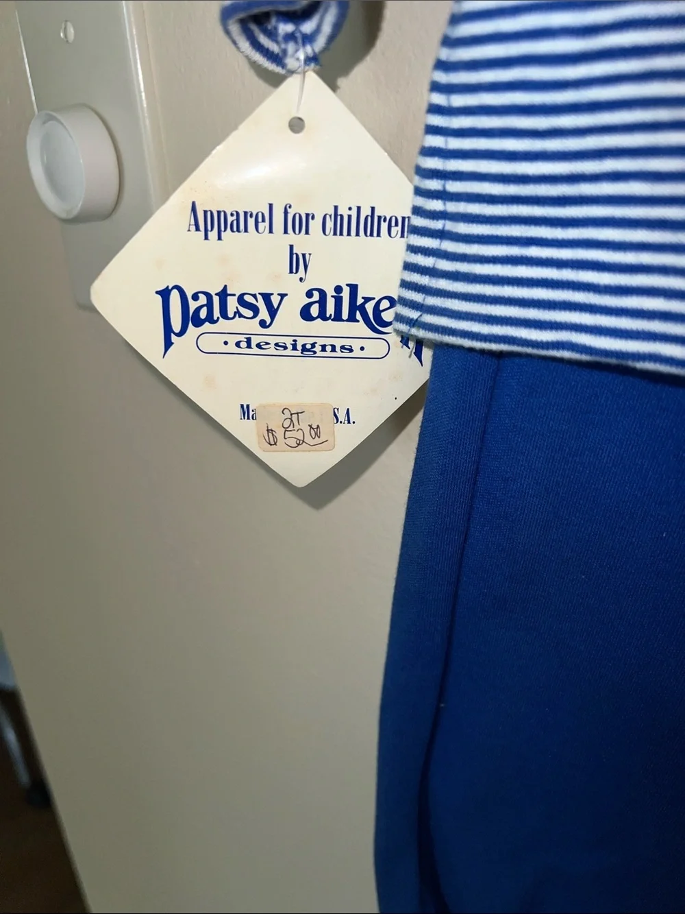 Vintage Kids Blue & Green Striped Polo Sweat Set with Golf Monogram​